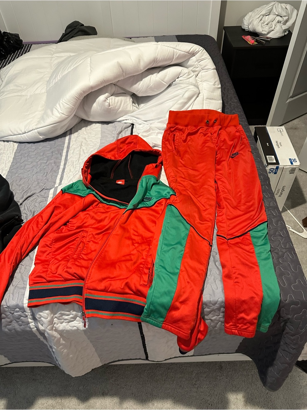 Nike Black Fleece Jacket with Red Logo Tag